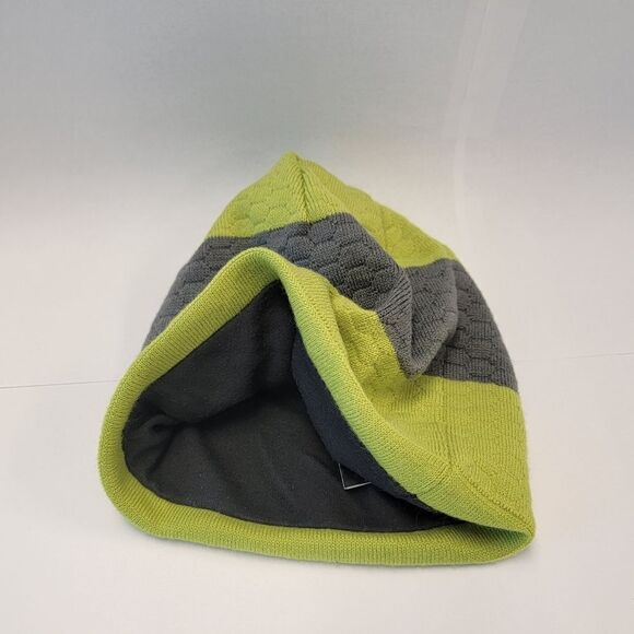 Pugs Fleece Lined Neon and Gray Pull On Beanie Hat - Picture 3 of 5